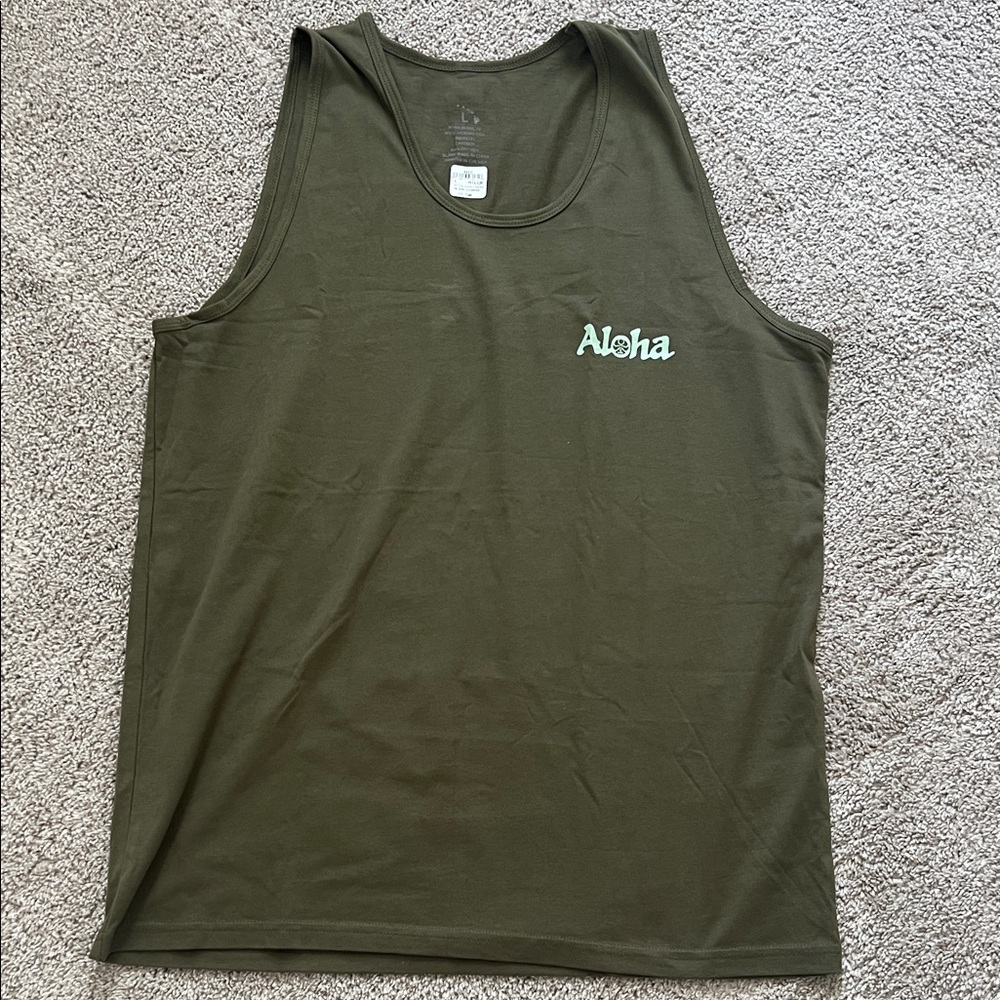 Aloha Olive Green Men's Tank Top